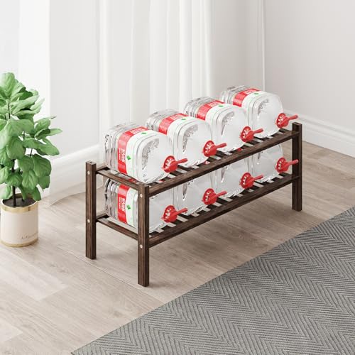Bamboo Shoe Rack Organizer for Closet and Entryway - Space-Saving Narrow Shoe Stand - Versatile Shoe Holder for Door or Closet Shelf,Garage Bedroom can Freely Stack DIY Small Shoe Racks 3 Tier Brown - color: Brown, size: 3-Tier