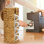 Graciadeco Stand Paper Storage with Lid Spare Extra 3 Rolls of Toilet Tissue Holder Free Standing Water Hyacinth Wciker Toilet Paper Organizer Basket for Bathroom