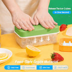 PHINOX Ice Cube Tray with Lid and Bin, 3 Pack Plastic Ice Cube Tray Molds, 84 pcs Ice Trays for freezer, Chilling Drinks, Whiskey & Cocktails, with Ice Container and Ice Scoop, BPA-Free - color: Green, size: 0.8"-3tier