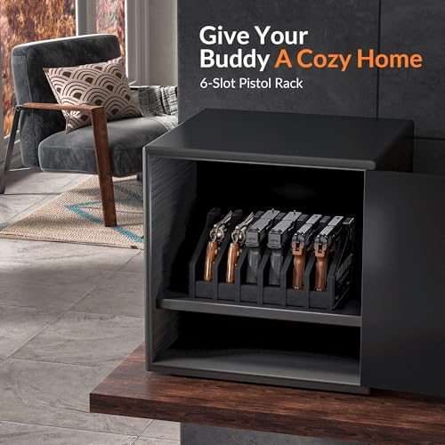 Foam Pistol Rack for Gun Safe Pistol Holder for Storage, Gun Cabinet Accessories for Pistols Revolvers, Fits Most Handguns - size: 6 Slots