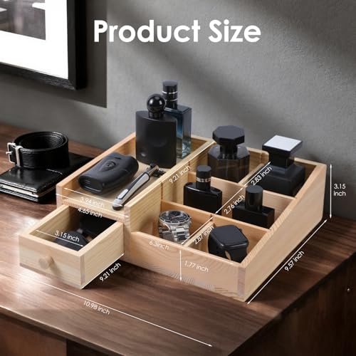 Cologne Organizer For Men,Perfume Organizer,Bathroom Organizers,Coffee Station Organizer,Shelf For Bathroom Counter,Counter Storage,Perfume Stand,Cologne Stand,Organizers for Vanity,Mens Gifts - color: Burlywood