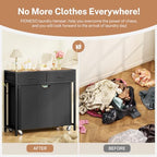 Laundry Sorter, Rolling Laundry Hamper with 3 Section Pull-Out Bags, Laundry Basket Organizer with 2 Drawers & 2-Tone Top Panel, Laundry Hamper with Wheels for Laundry Room Organization, Bathroom - size: 120 L with 3 Section