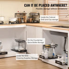 VEVOR Pull Out Cabinet Organizer, 2 Tier Under Sink Organizer and Storage(10.7"W x 14.2"D ), Slide Out Drawer Cabinet Organizer, Wire Basket Sliding Shelf for Kitchen Bathroom Cabinet, Black (2 Pack) - size: 10.7"W x 14.2"D (2 Pack)