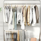 STORAGE MANIAC Adjustable Closet Rod Extender - Heavy Duty Space-Saving Clothes Hanging Bar, 1 Pack White - style: 1 Pack White