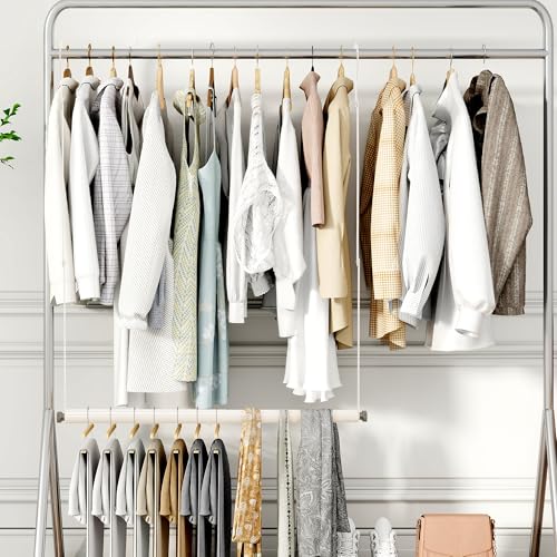 STORAGE MANIAC Adjustable Closet Rod Extender - Heavy Duty Space-Saving Clothes Hanging Bar, 1 Pack White - style: 1 Pack White