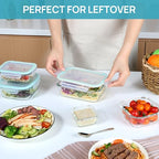 Vtopmart 8 Pack Glass Food Storage Containers with Airtight Lids, Glass Meal Prep Containers, Lunch Office Meal for Microwave, Oven, Freezer and Dishwasher, BPA Free - color: Green