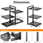 PureBox Pots and Pans Organizer Rack with Lid Holder – 8 pots, Solid Steel Shelves Heavy Duty Adjustable Under Cabinet Pot Rack, Double-Sided Cabinet Organizer, Holds 100Lbs, Black - color: Black Carbon Steel Pot Rack