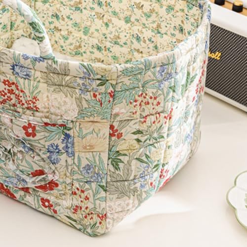 Floral Fabric Storage Basket Car Interior Storage Basket Underwear Sundries Laundry Baskets Supplies Home Organizer Bag (style 10) - color: style 10