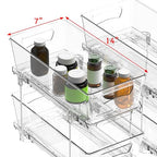 Simple Houseware 2 Tier Basket Drawer Cabinet Pull-Out Organizer, 2 Pack, Clear - size: 2-Pack