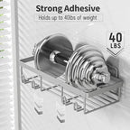 Liuoud 5 Pack Shower Caddy Organizer Rack Shelf for Inside Shower, Self Adhesive Bathroom Wall Storage Basket Rustproof Stainless Steel Large Capacity Shampoo Holder, Grey - color: Grey