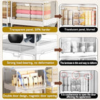 Kmiectse Clear Storage Bin with Lid 3 Pack 【Stackable & Sturdy】 Plastic Multifunctional Folding Storage Bins for Bedroom, Living Room, Study,Room, 23 QT Folding Box with Magnetic Door - size: 3 Tier-3 Lids