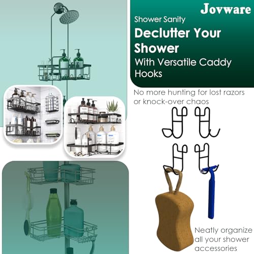 Shower Caddy Hook for Helmet, Fence, Wire Shelves - Heavy Duty Rustproof Utility Hooks for Hanging Wires - 4 Pack Black - color: Black 3, size: 2 Closed 2 Open Hooks