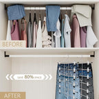 Pants Hangers with Clips,Space Saving Hanging Closet Organizer-6 Tiers Skirt Hangers with 360° Swivel Hook,Closet Organizer-Clothes Hangers - size: 1pack