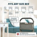 Lunderg Large Bed Assist Rail for Seniors with Motion-Activated Light & Storage Pocket - Easy to Install Bed Rails for Elderly Adults Safety & Post-Surgery - Helps Reduce Falls & Support Independence - size: 17.5"