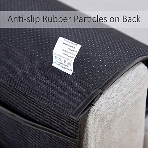 FLYILY Sofa Armrest Organizer Non-Slip Arm Chair Hanging Caddy Remote Control Holder for Magazine, Phone, Books, Glasses(Black,13in) - color: Black, size: 35"x13"