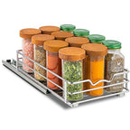 Pull Out Cabinet Organizer for Spices, Cans - Heavy Duty with Lifetime Limited Warranty- Pull Out Spice Rack- Cabinet Pull Out Shelf for Cans,Dishes, Etc, 6-1/2 "W x 10-1/2"D x 2-3/4”H, Chrome - size: 6.5 Inch - Single