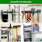 PIYILO Garage Organization, Garage Wall Organizer with 48 inches Rails and 6 Hooks, Tool Organizers Heavy Duty, Shovel Holder Wall Mount Max Load 360 LBS, Sturdy Garden Tool Rack for Folding Chairs - size: 48 inch 6-Hook