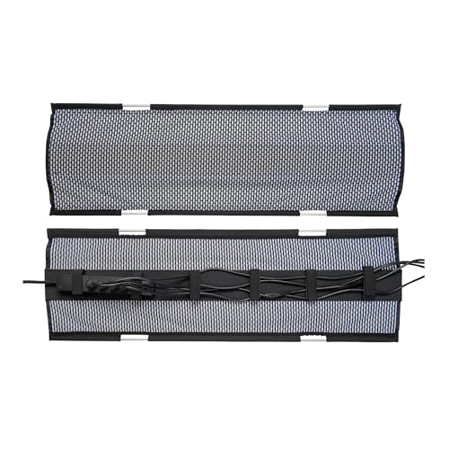 PERFECT POSTURE Mesh Cable Organizer – Under Desk Cable Management with Adjustable Straps, Flexible Mesh, Easy-Access Design, & Standing Desk Compatible – 37.4” (White) - color: White, size: 38"