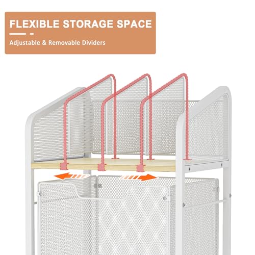 Tiaoheka Rolling File Cabinet with Adjustable Dividers, Mobile Filing Cabinet with Storage Drawer on Lockable Wheels, Hanging File Organizer Beside Under Desk for Office, Home, White（Patent Pending） - color: White, size: Small - File Cabinet