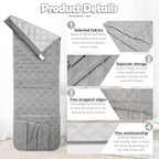 Huakaile Foldable Remote Control Holder Non-Slip Couch Sofa Chair Waterproof Armrest Organizer with 5 Pockets Armrest Organizer Couch Recliner Caddy Fits for Ipad, Phone, Magazines (Grey)