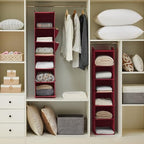 YOUDENOVA Hanging Closet Organizer and Storage, 6-Shelf Closet Hanging Storage Shelves, Dark Red - color: Dark Red