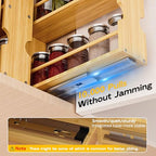 Jolitac Bamboo Pull Out Spice Rack for Cabinet, Slide Out Drawers, Space-Saving Seasoning Kitchen Pantry Sliding Vertical Organization, Easy to Install, 6" Wide, 2 Drawers(1.85" Wide), 2-Tier - size: 6" Wide, 2 Drawers(1.85" Wide), 2-Tier
