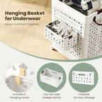 Giantex 75L Collapsible Laundry Baskets with Wheels, Foldable Laundry Basket with Wheels, Handles & Underwear Basket, Large Plastic Laundry Hamper for Bathroom, Bedroom, Dorm