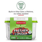 Rubbermaid 2114738 FreshWorks Saver, Medium Short Produce Storage Containers, 2-Pack, 4.6 Cup, Clear - size: 2-Pack, 4.6 Cup