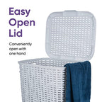 Superio Slim Deluxe Laundry Hamper Wicker, 60 Liter Ivory, Beige, Model:502-503-504 - color: White Smoke, size: 1-pack