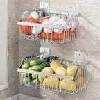 Wire Baskets, SUS304 Stainless Steel Storage Baskets, Durable Baskets for Storage Wall Mount, Hanging Wire Baskets Wall Mount Baskets for Kitchen, Bathroom, Closets - 4 Set - size: 11.8Inch 4PCS