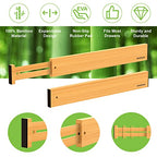 ANTOWIN Bamboo Drawer Dividers, Expandable Drawer Separators Splitter, 17-22 inches Adjustable Spring-loaded Organizer for Large Utensil, Clothes, Tools Drawers, 6 Pack Dividers + 4 Pack Baffle - color: Yellow