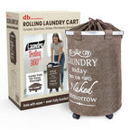 Laundry Trolley 360 - color: Brown, size: Swivel Wheels