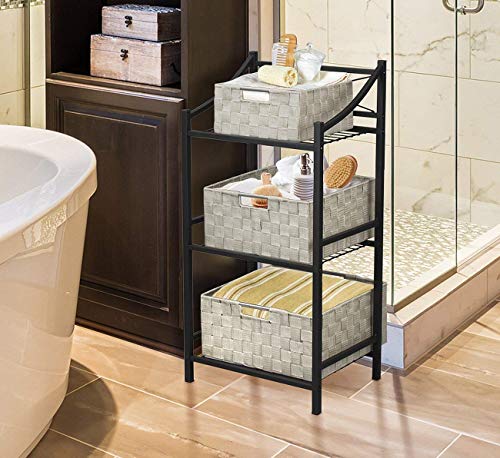 Sorbus Storage Baskets for Organizing (Set of 7), Mesh Hand-Woven Design, Linen Closet Organizers and Storage, Organizer Storage Baskets for Shelves, Variety Pack Organizers and Storage (Beige) - color: 7 Piece - Beige