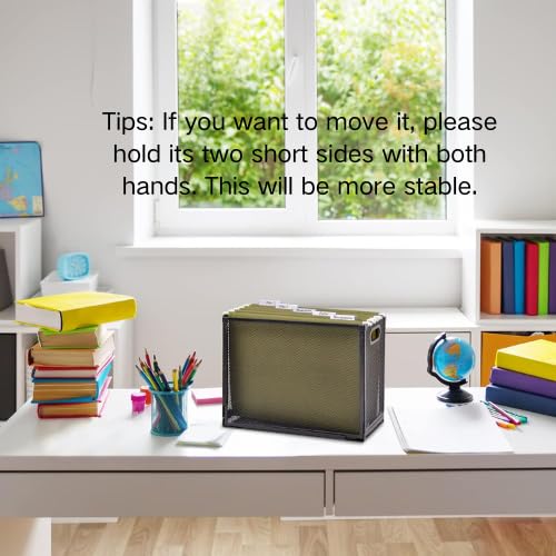 EASEPRES Desk Hanging File Organizer with 10 Folders, Mesh Metal Letter-Size Desktop File Holder Box for Filing Folder Storage Basket, 2 Pack Black, 12.2 x 9.45 x 5.45 inches - size: 2 Pack with 10 Folders