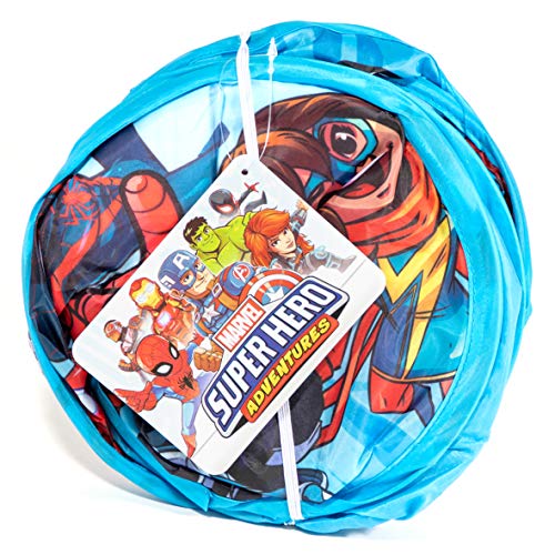 Jay Franco Marvel Super Hero Adventures Pop Up Hamper - Mesh Laundry Basket/Bag with Durable Handles - Features Spiderman, Iron Man, Captain America & Thor (Official Marvel Product) - color: Super Hero Adventures