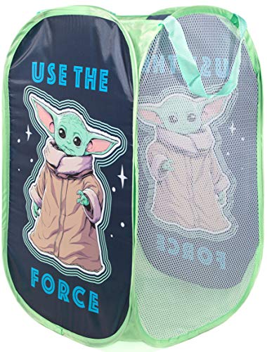 Jay Franco Star Wars The Mandalorian The Child Pop Up Hamper - Mesh Laundry Basket/Bag with Durable Handles - Features Baby Yoda Grogu (Official Star Wars Product) - color: The Mandalorian