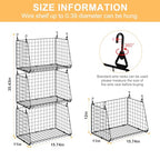 Sonyabecca 3-Pack Hanging Laundry Baskets, Foldable Metal Wire Shelves with 360° Rotating Hooks, Space-Saving Over Washer/Dryer or Closet Storage for Laundry Room & Closet Organization, Black - size: 3-Pack 15.74*11*35.43inch