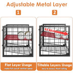 X-cosrack 2 Packs Stackable Can Rack Organizer for Pantry, 2-Tier Sturdy Adjustable Pantry Can Storage Organizer for Canned Food Can Goods, Kitchen Can Dispenser Holder for Soda Drinks Snack, Black - size: 2 Packs 4 Tier