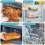 Vtopmart 220oz + 76.4oz Extra Large Glass Storage Containers Set, Meal Prep Food Container Sets with Snap Airtight Lids for Roasting Turkey, Rotisserie Chicken, Baking, Watermelon Storage, BPA Free - size: 2pack 220oz+76.4oz
