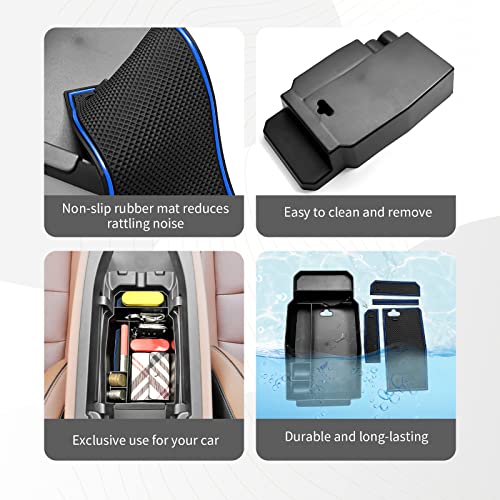 CDEFG 2023 2024 2025 2026 CX-50 Center Console Organizer Tray for 2023 2024 2025 2026 Mazda CX-50 Middle Console Armrest Storage Box 2023-2026 CX50 Accessories(Blue) - color: Blue
