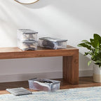 Amazon Basics Plastic Storage Containers with Secure Latching Lids, Stackable Organization Bins for Organizing, Clear/Grey, 5 Quart, Set of 10 - size: 5 Qt. - 10 Pack