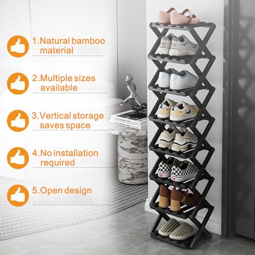 Small Shoe Rack Black, 3 Tier Portable Folding Shoe Storage Rack, Without Installation, Mini Free Standing Shoe Rack for Camping, Corridors, Bedrooms Living Room Corner and Small Spaces - size: 3 Tier&Black