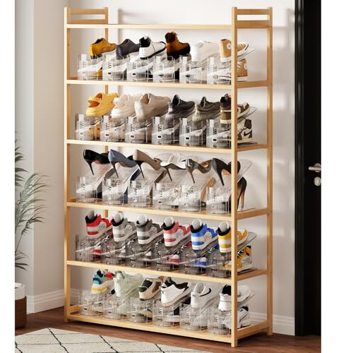 12Pack Shoe Slot Organizer Clear Shoe Stackers Organizers for Closet Space Saver 50% Shoes Display Shelf Rack Holders Zapateras Organizers - size: Clear 12PACK