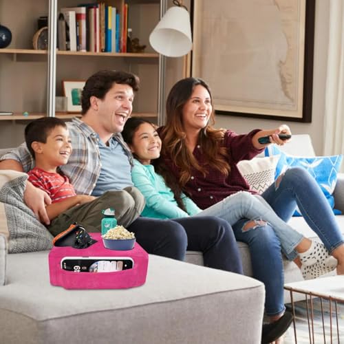 Couch Bed Cup Holder Pillow, Nisdoing 5 Hole Couch Drink Holder! Keep Drinks Hand Side and KeepTemp, Prevent Spills and Use Anywhere. Cup Holder for Couch, Bed,Camping,RV,Car,Beach.Pink - color: Pink