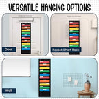 Essex Wares - 10 Pocket File Pocket Chart, Black, 14" Wide x 47" Tall - Versatile Wall Hanging File Folder Organizer for Classroom, Office, Home, and More - Wall Folder Organizer - 10 Pockets - size: 10 Pocket