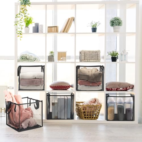 Zopeal 1 Pack Popup Laundry Hamper 13 Inch Collapsible Laundry Baskets with Handles Mesh Clothes Baskets Portable Single Layer Foldable Clothes Hamper Square Bin for Washing (Black,Single-layer) - color: Black, size: Single-layer