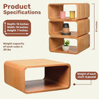 Wooden Cube Storage Bookcase Organizer, Bookshelf for Bedroom, Livingroom, Dormroom, Home Office, Studyroom, Home Decor and Contemporary Spaces (Red Oak | Pack of 2)