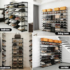 Extra Large Shoe Rack – 4 Columns × 10 Tiers, Holds Up to 72–80 Pairs – Heavy-Duty Stackable Metal Shoe Organizer for Entryway, Closet, Garage
