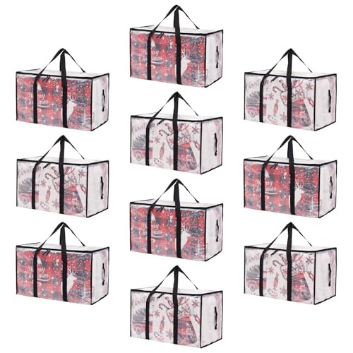 Moving Bags Heavy Duty Extra Large, Alternative for Moving Boxes & Moving Supplies,Clear Storage Bins with Lids, Plastic Packing Tote, Storage Bags for Clothes with Handles & Zippers(Clear, 10 Pack) - color: Clear, size: 10 Pack