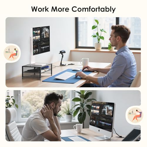 ECOLOVI 2-Tier Computer Monitor Stand Riser, Desk Organizer for Monitor, Printer & Laptop Stand, Desktop Workspace Organizers for Office Supplies(Black 2-Pack) - color: Black 2-Pack
